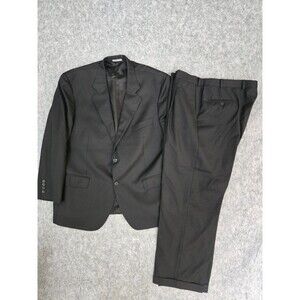 Daniel Cremieux Signature Collection Suit 44S Loro Piana 160s Wool Black Striped